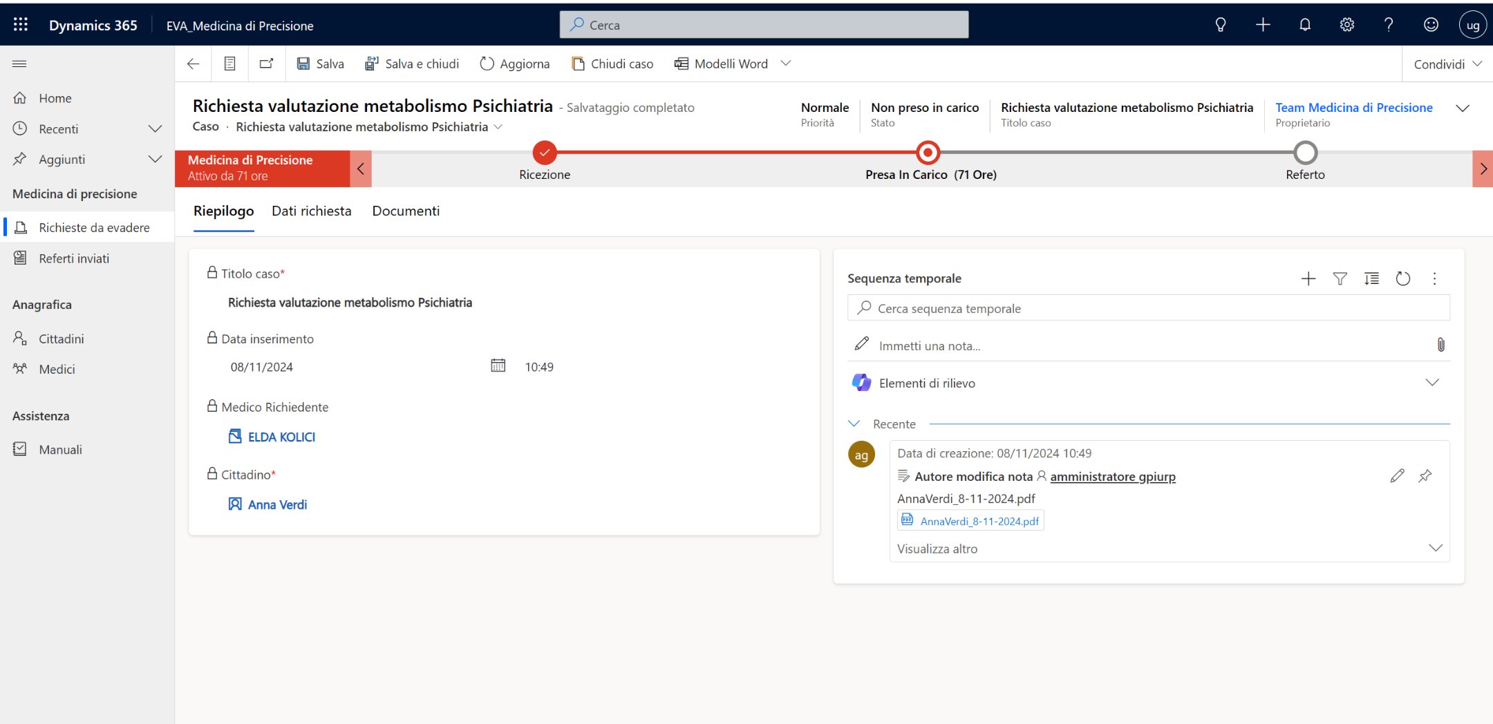 imagine Dettagli di una richiesta