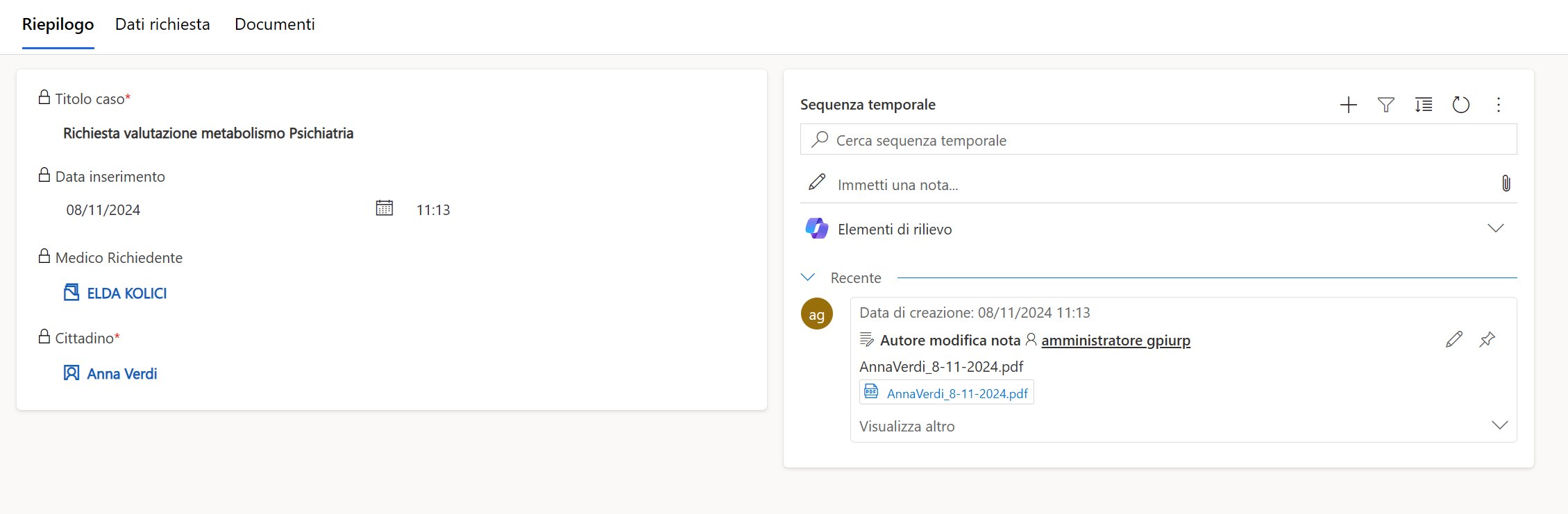 imagine Dettagli di una richiesta