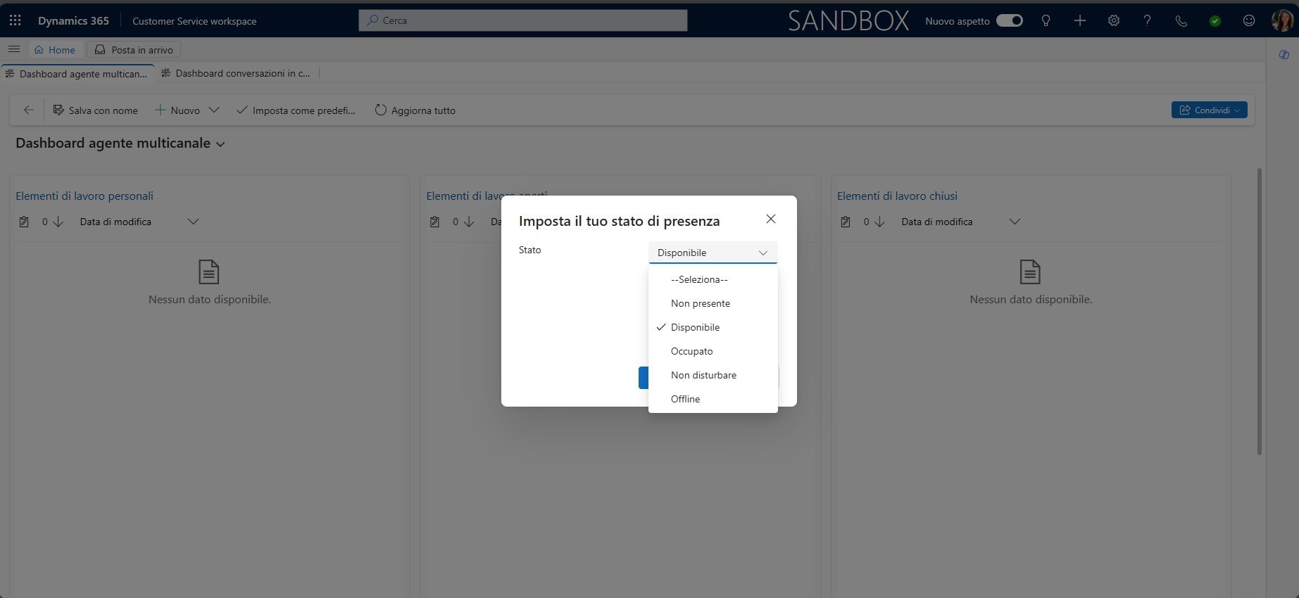 imagine Dashboard agente multicanale