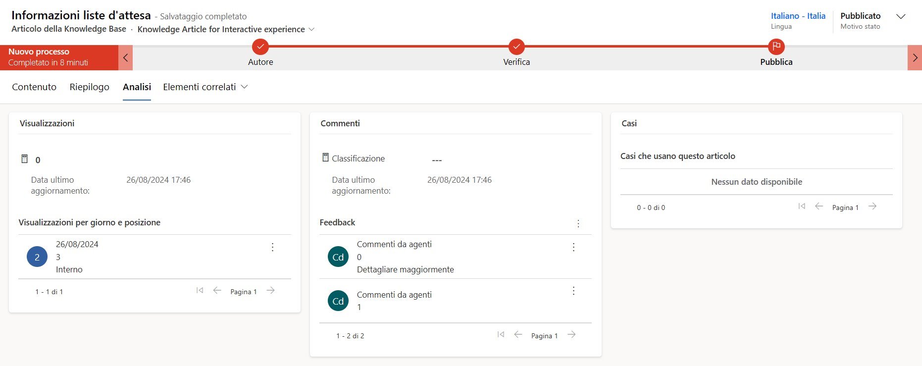 imagine Aggiornare gli articoli della Knowledge Base