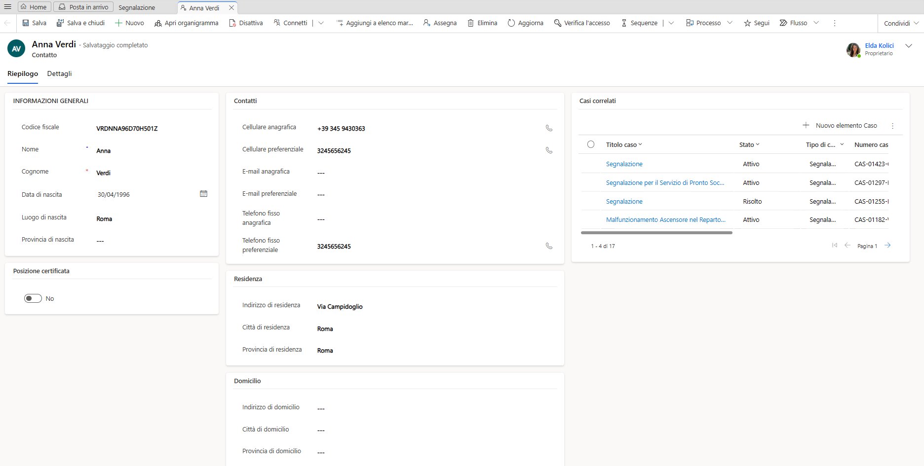 imagine Dettagli del cittadino