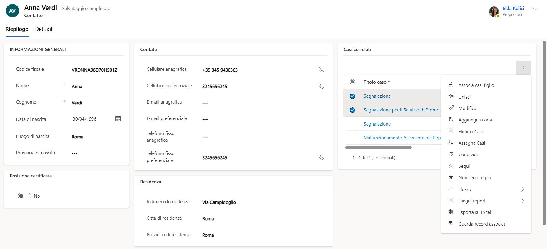 imagine Dettagli del cittadino