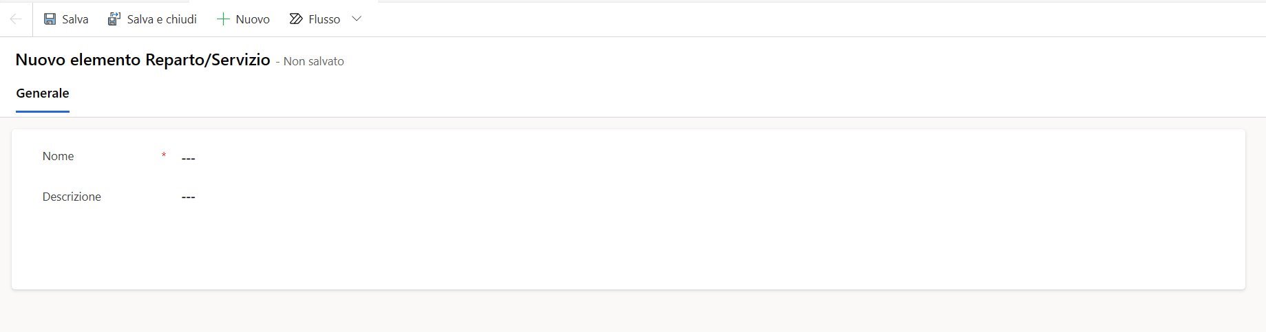 imagine Creazione di una nuova richiesta