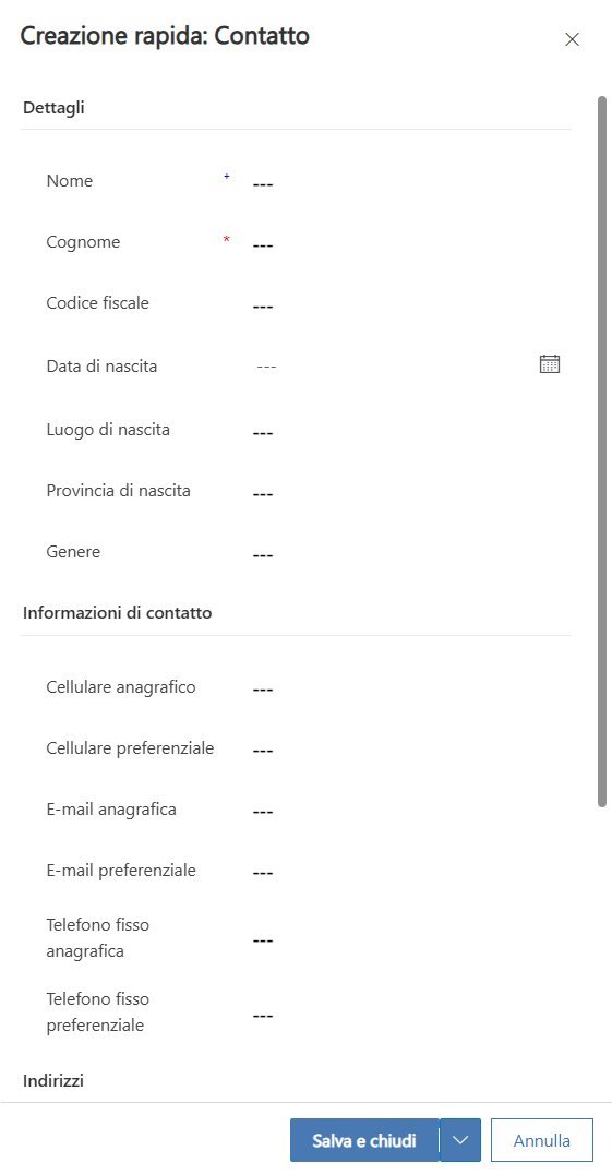 imagine Creazione di un nuovo contatto