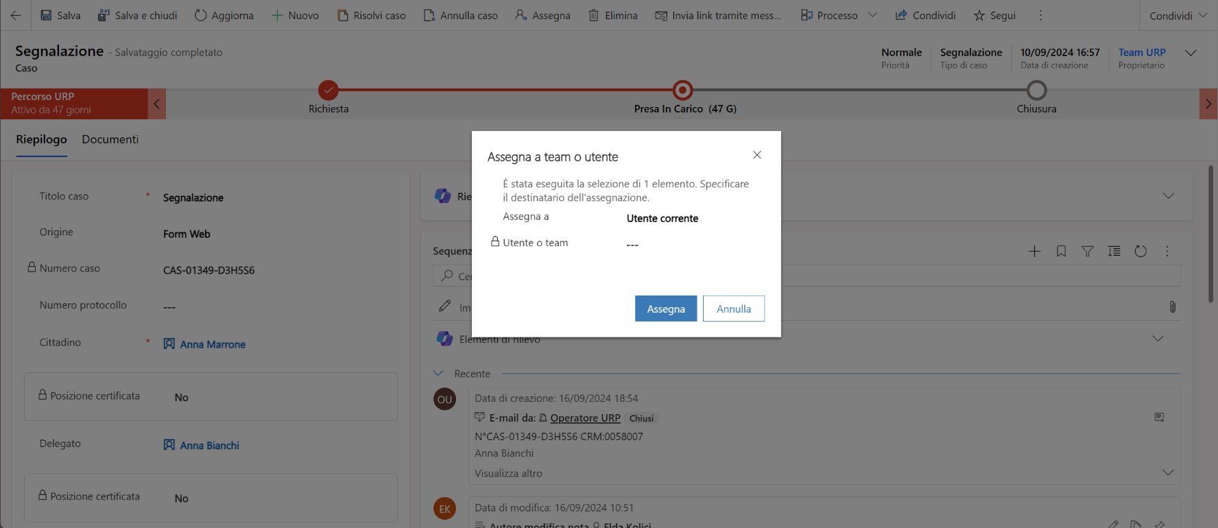 imagine Presa in carico di una richiesta