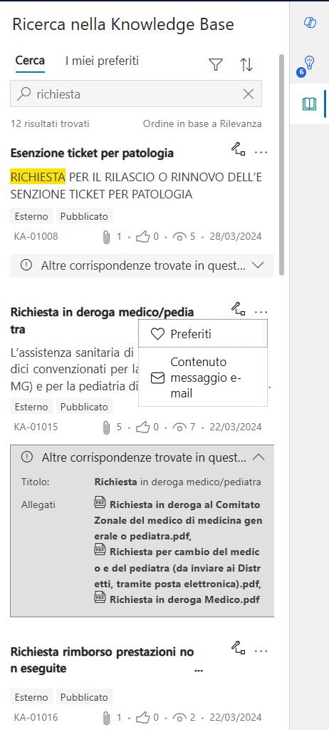 imagine Ricerca nella Knowledge Base